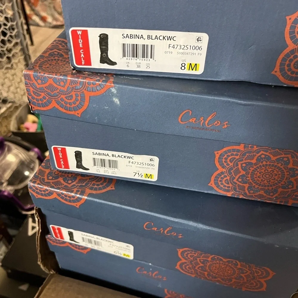 Carlos by Carlos Santana Wide Calf Black Over the Knee Boots